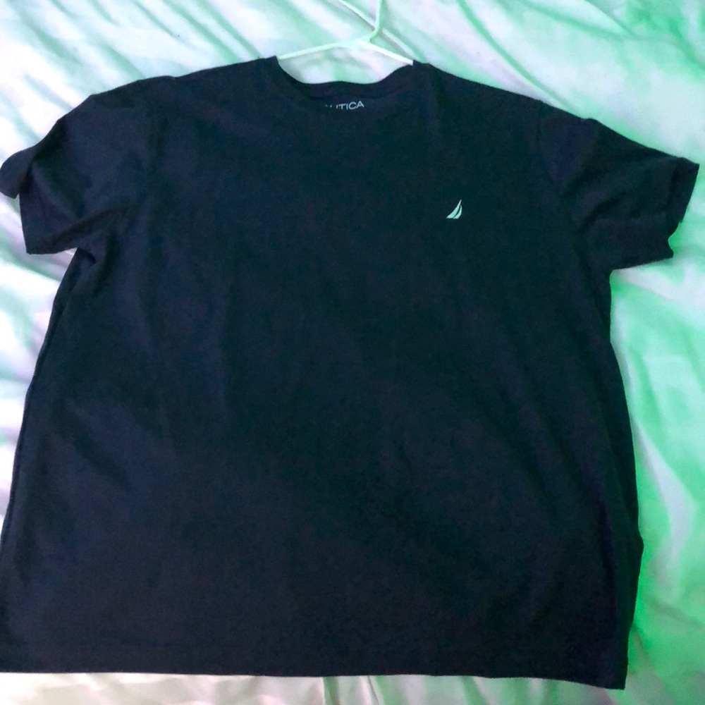navy blue shirt